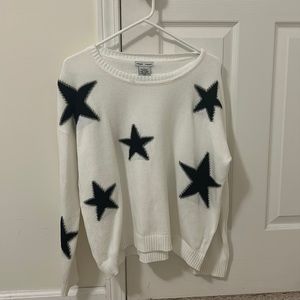 Cute white sweater with black stars
